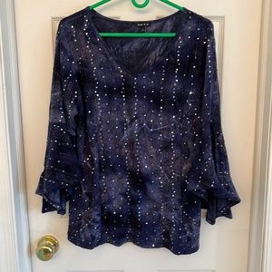 Sami & Jo 3/4 Sleeve Blouse Blue